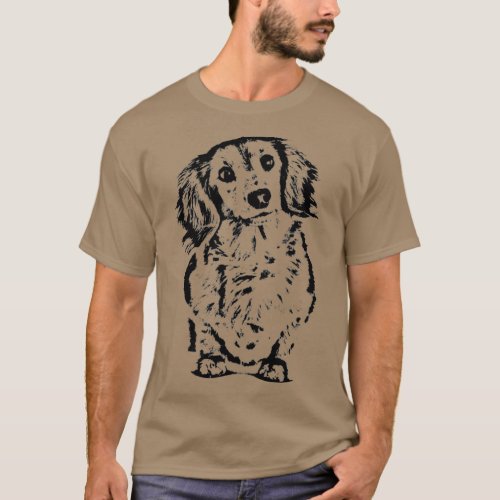 Long Hair Dachshund Lover Gift Doxie Mom Dad Dog T_Shirt
