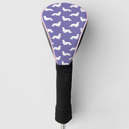 Long Hair Dachshund Loving Golfer Purple Gift Golf Head Cover