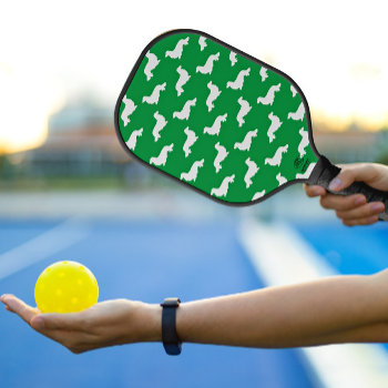 Long Hair Dachshund Loving Pickleball Green Pickleball Paddle by Smoothe1 at Zazzle