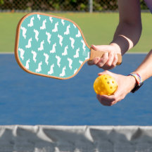 Long Hair Dachshund Loving Pickleball Teal 