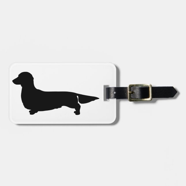 Long Hair Dachshund Luggage Tag (Front Horizontal)