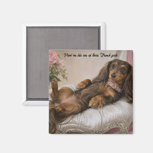 Long Hair Dachshund Magnet