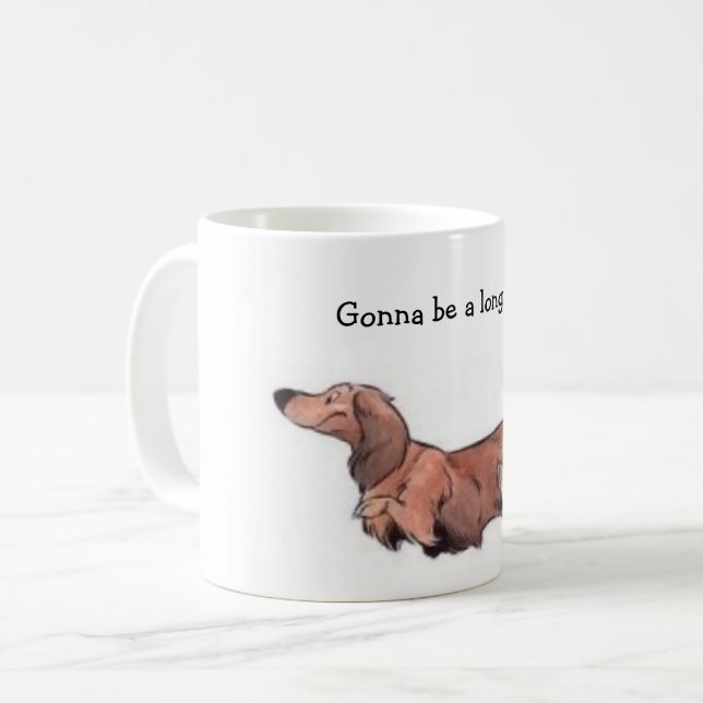Long Hair Dachshund Mug (Front Left)