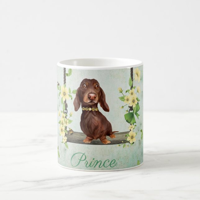 Long Hair Dachshund Mug (Center)