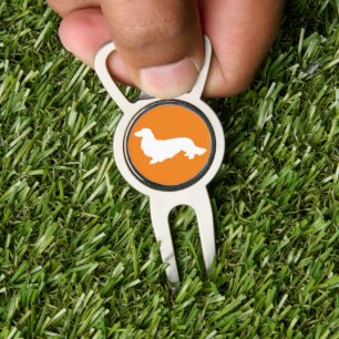 Long Hair Dachshund Orange Golfer Gift Divot Tool