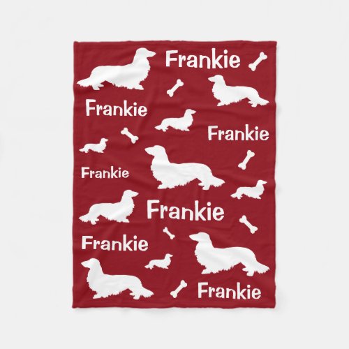Long Hair Dachshund Personalized Blanket for dogs
