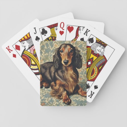 Long Hair Dachshund Playing Cards