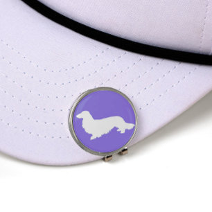 Long Hair Dachshund Purple Golf Hat Clip