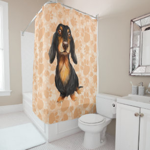Long Hair Dachshund Shower Curtain