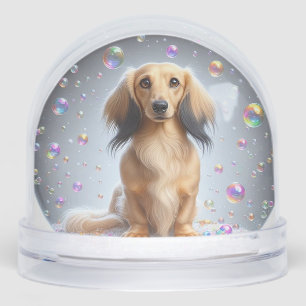 LONG HAIR DACHSHUND SNOW GLOBE