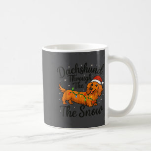 Long Hair Dachshund Through Snow Christmas Pajamas Coffee Mug