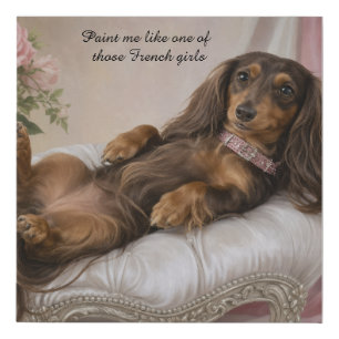 Long Hair Dachshund Wall Canvas