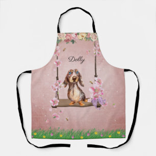 Long Hair Dapple Dachshund Apron