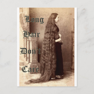 Long hair, don't care postcard