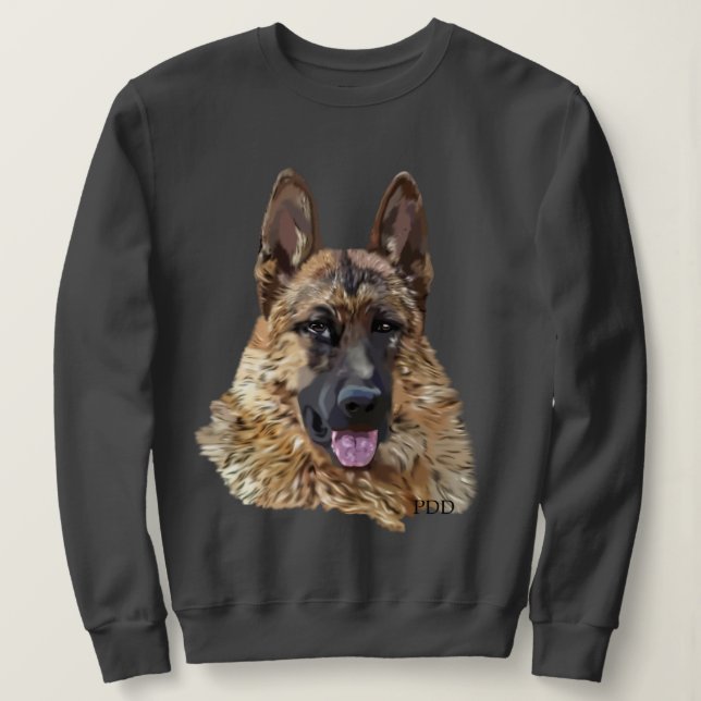 Long Hair German Shepherd Dog Sweatshirt (Design Front)