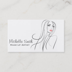 Long Hair hairdresser make up artist branding Business Card
