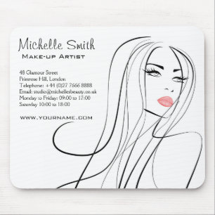 Long Hair hairdresser make up artist branding Mouse Pad