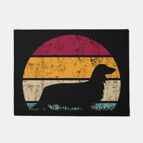 Long Hair Haired Dachshund Retro Vintage Lover Doormat