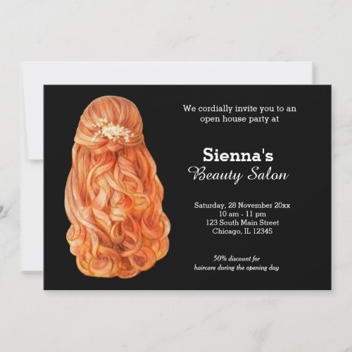 Long hair  Hairstylist  Hairdresser   Salon Invitation