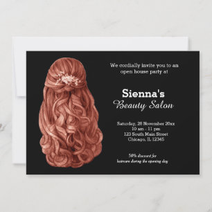 Long hair Hairstylist Hairdresser Salon Invitation