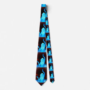long hair hippie girl peace sign blue neck tie