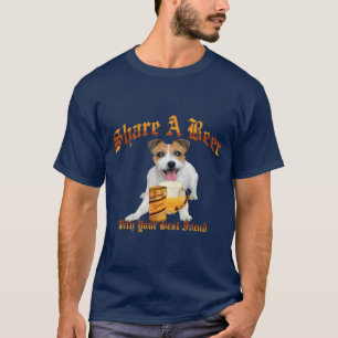 long hair Jack Russell Shares A Beer T-Shirt