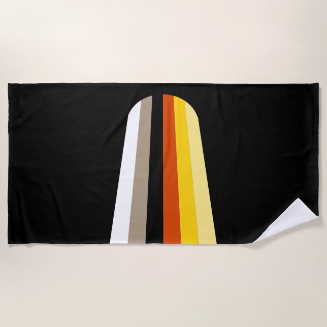 Long Hair Pride Flag Beach Towel (Front)