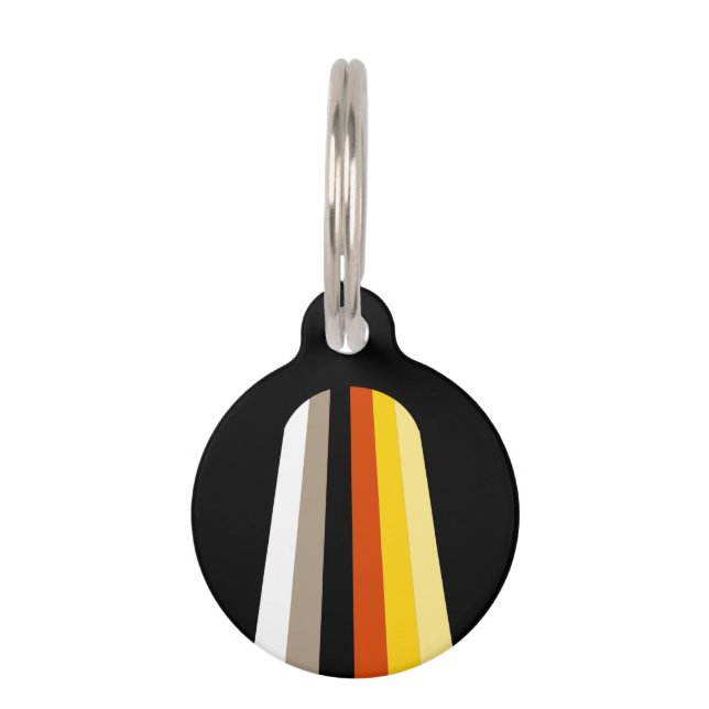 Long Hair Pride Flag Pet ID Tag (Front)
