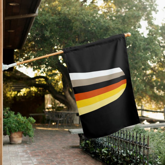 Long Hair Pride House Flag (In SItu)