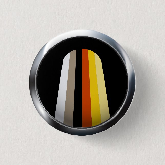 LONG HAIR PRIDE MEDALLION PINBACK BUTTON (Front)