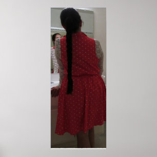 Long Hair Reflection In Mirror Poster