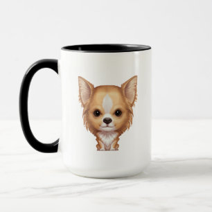 Long-Haired Beige and White Chihuahua Mug