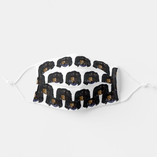 LONG HAIRED BLACK DACHSHUND ADULT CLOTH FACE MASK