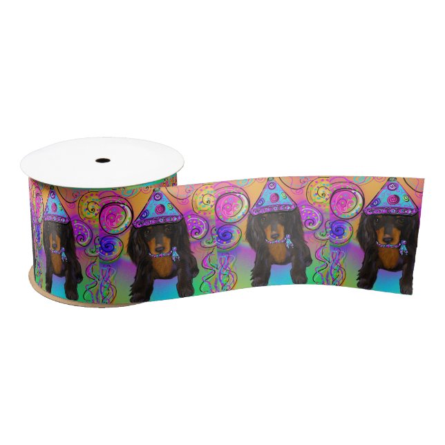 LONG HAIRED BLACK DOXIE       SATIN RIBBON (Spool)