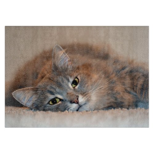 Long Haired Blue Russian Cat by Shirley Taylor Cutting Board