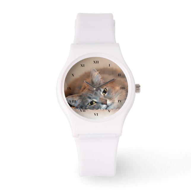 Long Haired Blue Russian Cat by Shirley Taylor Watch (Front)