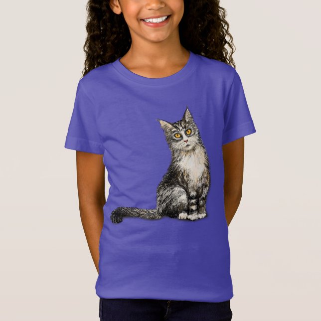 Long haired cat T-Shirt (Front)