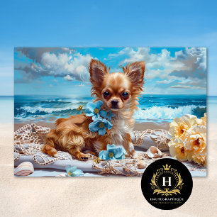 Long-Haired Chihuahua Beach Decoupage   Tissue Paper