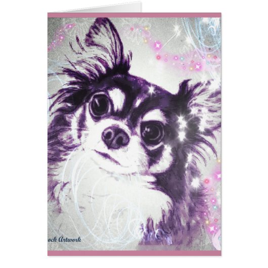 Long Haired Chihuahua Cards (Front)