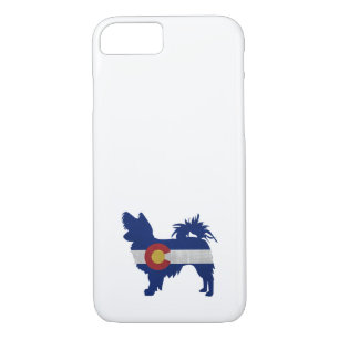 Long Haired Chihuahua Colorado Flag Silhouette Cas iPhone 8/7 Case