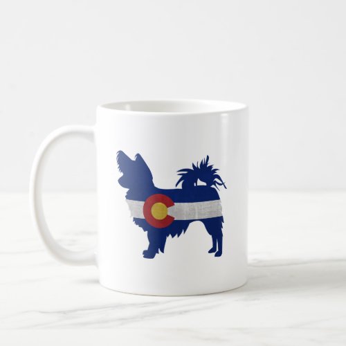 Long Haired Chihuahua Colorado Flag Silhouette Cof Coffee Mug