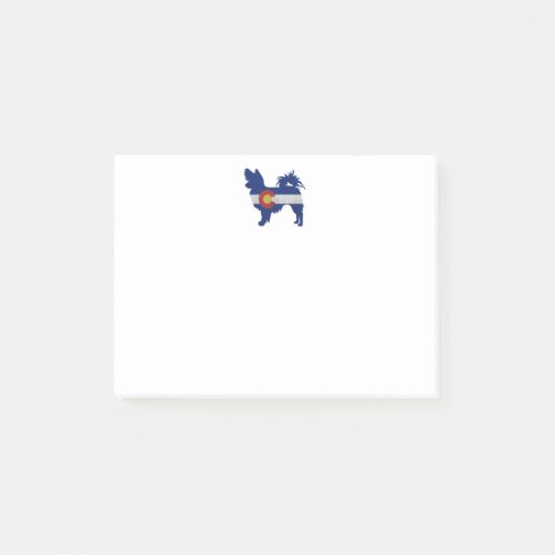 Long Haired Chihuahua Colorado Flag Silhouette Post_it Notes