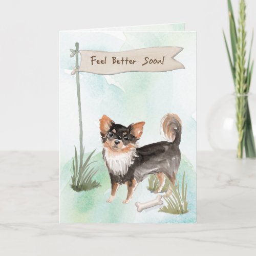 Long Haired Chihuahua Feel Better Surgery to Dog Card