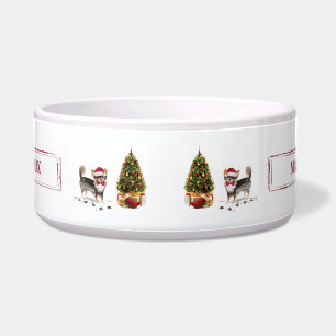 Long Haired Chihuahua Funny Christmas Dog Tree Bowl
