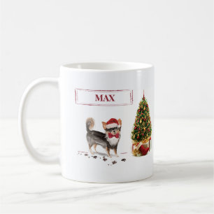 Long Haired Chihuahua Funny Christmas Dog Tree Coffee Mug