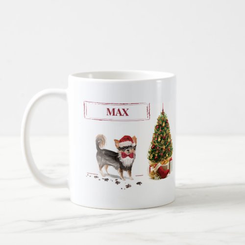 Long Haired Chihuahua Funny Christmas Dog Tree Coffee Mug
