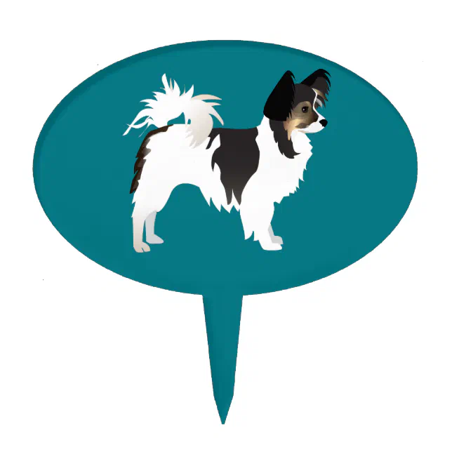 Longhaired Chihuahua or Papillon Basic Design Cake Topper Zazzle