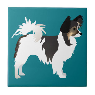 Long-haired Chihuahua or Papillon Basic Design Ceramic Tile