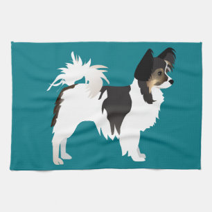 Long-haired Chihuahua or Papillon Basic Design Kitchen Towel