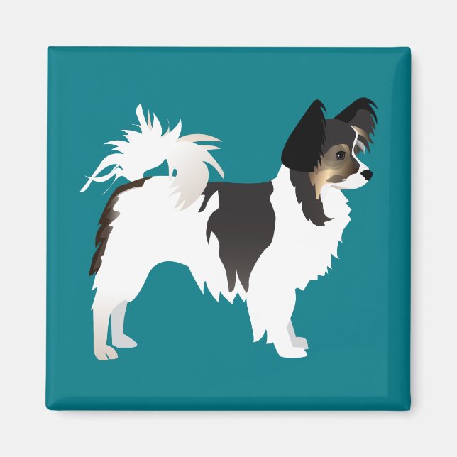Long-haired Chihuahua or Papillon Basic Design Magnet (Front)